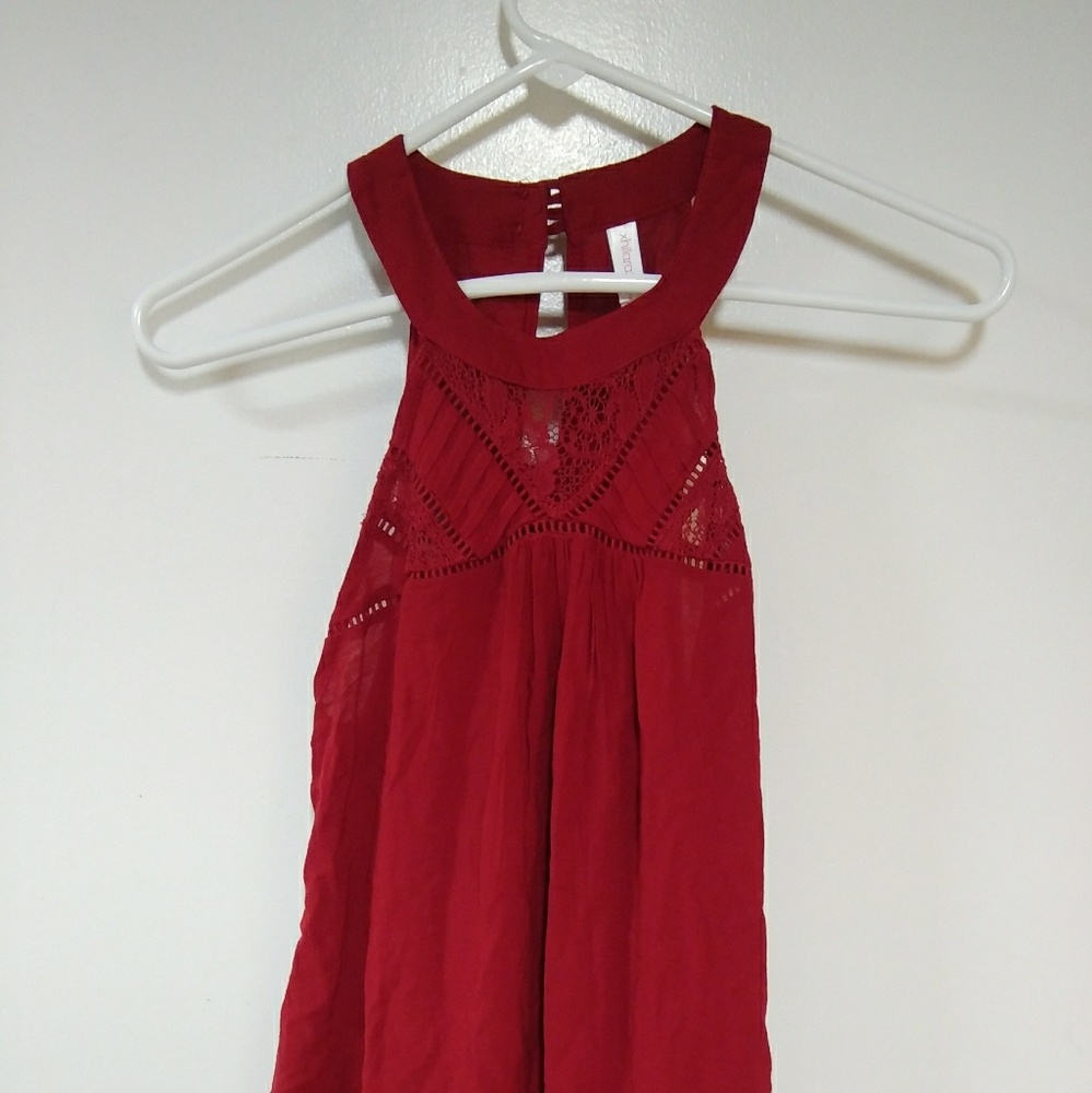Xhilaration Red Lace Tank Top